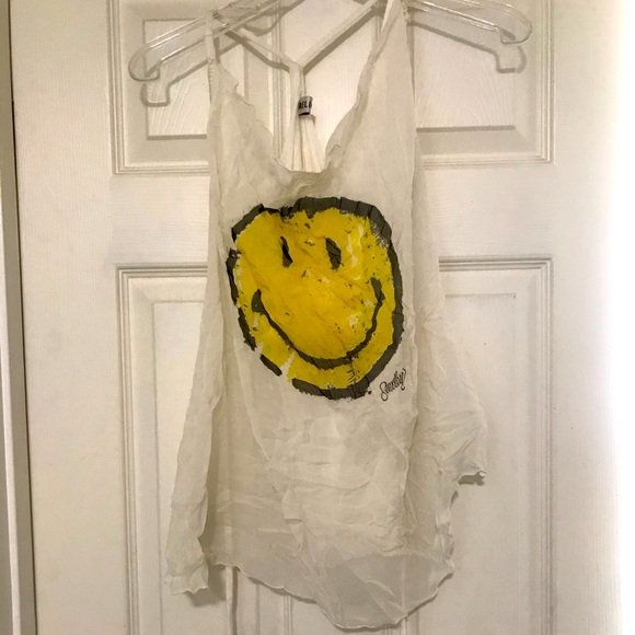 Religion Tops - Religion smiley face Tank with tie